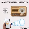 Przenośne głośniki Retro FM/AM/SW Odbiornik Classic Bluetooth Music Player z latarką na prezent R230705 Drop Gelive Dhguh