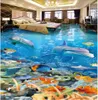 3d pvc revêtement de sol personnalisé po papier peint auto-adhésif sol mer monde dauphin corail chambre décor à la maison 3d peintures murales papier peint pour w44116342035