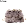 Imitate Rabbit Hair Purse And Handbag For Women Luxury Fur Shoulder Bag Designer Party Clutch Crossbody Bag Plush Wedding Bag 231226