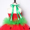 Vestidos da menina vermelho verde morango para meninas princesa tutu vestido com flores bandana criança crianças traje festa de aniversário