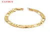 CIFBUY 7mm 21cm Men039s Bracelet New Trendy Gold Color Figaro Stainless Steel Chain Fashion Jewelry Gift pulseira masculina DM7786225