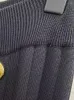 Spodnie damskie modne przyciski dzianiny dla kobiet 2023 Wysokiej jakości stylowy elastyczny luz luz czarny kolor stały kolor proste spodnie