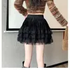 Юбки, кружевная бархатная мини-юбка из тюля, женская эластичная талия, винтажная лоскутная одежда в Корейском стиле, падение