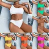 2023 Sexy Rippen Bikini frauen Badeanzüge Eine Schulter Bademode Frauen Biquini Solide Brasilianische Bikinis Set Badeanzüge Drop 231225