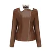 0C475M15 European and American Winter Women's Faux Leather Coats and Fur Integrated Plush Long Sleeved Warm Jacket