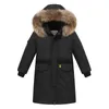 Manteau manteau 30 degrés russie enfants vestes d'hiver fourrure naturelle enfants épaissir chaud Long vêtements d'extérieur pour grands garçons 516 ans Parkas neige W