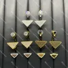 Inverterade triangelörhängen med Box Geometric Crystal Stud for Women Triangle Badge örhängen Designer smycken