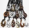 15 pçslot misto jóias havaianas imitação osso esculpido nz maori peixe gancho pingente colar gargantilha amuleto presente yn5424200115