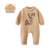 Baby Rompers Designer Kids Bawełniany rękaw Bawełniany Jumpsy dla niemowląt Bawełniane kaszmirowanie Romper AAA0014589017