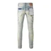 Jeans viola di marca High Street americana dipinti e usurati