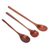 Coffee Scoops 18 Pieces Wooden Spoons Kitchen Serving Long Handle Soup Cooking Tasting For Eating Mixing Stirring