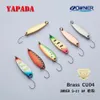 YAPADA Brass spoon CU04 2 8g 3 6g 4 7g 36X10mm OWNER Single Hook Multicolor Metal Spoon stream Fishing Lures Trout T191016265a