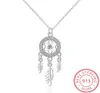 Chaînes 100 925 Sterling Silver Dreamcatcher Plume Charm Collier Pendentif Dream Catcher Déclaration Choker8151860