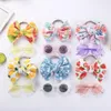 Lunettes de soleil 6 ensembles/lot de lunettes de soleil à fleurs, imprimé de fruits, bandeau en Nylon pour bébé garçon et fille, lunettes mentales de bord de mer, accessoires pour enfants