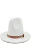 Chapeaux à large bord Femmes Hommes Laine Feutre Gland Jazz Fedora Panama Style Cowboy Trilby Fête Robe Formelle Chapeau Grande Taille Jaune Blanc a79690093