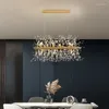 Lustres modernos de cristal de aço inoxidável dandelion LED luz de teto ouro cromo para cozinha jantar quarto