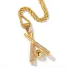 Gioielli Hip Hop Collana con ciondolo baseball Collana con strass placcato oro inossidabile con catena per uomo Donna Bel regalo per amante Rapper Accesso200u