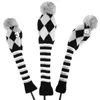 Golf 3 pièces/ensemble chaussettes tricotées Pom couvre 1-3-5 couvre-chef en bois de Golf pour Golf Dirver/Fairway Golf Club couvre-chef 231225