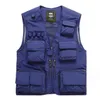 Men's Vests Work Vest Men Multi-pocket Sports Male Clothes Motorcyclist Man Clothing Camping Climbing Summer Zip UP