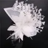 Couvre-chef élégant Imitation Sinamay femmes fascinateur chapeau plume mariée cheveux accessoires coiffure Vintage pour dame 231225