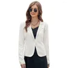 Kobiety Kobiet Kobiet Kardigan Notch Lapel Blazer Long Sleeve V-dół z dążeniem pojedynczym button Swet Slim Attire Business Autumn Winter