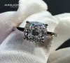 Solitare 9x9mm Cushion Cut Engagement Rings Simulated SONA Diamond For 925 Sterling Silver Wedding Bridal Ring Jewelry Cluster2386264