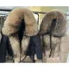 MAOMAOKONG blanc canard doudoune hiver femmes chaud manteau ample naturel réel fourrure de renard col épais luxe vêtements d'extérieur parkas 231226