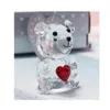 4 colores Precioso oso de cristal Favor Boda romántica Regalos del día de San Valentín con caja colorida Favores de fiesta Baby Shower Adornos de recuerdo BJ