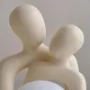 Castiçais de madeira romântico amor escultura resina ornamento multifuncional suporte do telefone criativo suporte aniversário presente do dia dos namorados