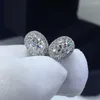 Stud Earrings Silver 925 Original Total 2-4 Carat Brilliant Cut Diamond Test Past D Color Oval Moissanite Real Gemstone Jewelry