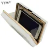 Yyw Poker Shape White Acrylic Clut Clutch Party Box Bag Bag Girl Fashion Counter Counter Bags Pass Prest