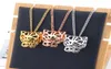 Pendant Necklaces Classic Fashion Leopard Head Cubic Zirconia Stone Animal Panther Necklace For Men Or Women Designer Copper Jewel3793982