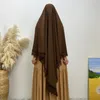 Abbigliamento etnico Ramadan Hijab islamico Donna Musulmana Eid Preghiera Indumento Dubai Velo Lungo Khimar Sciarpa Copricapo Senza maniche Top Abaya Caftano