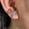 Choucong Brand Stud Earrings Luxury Jewelry 925 Sterling Silver Pave White Sapphire CZ Diamond Gemstones Party Star Women Hollow Earring For Lover Gift