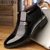 Business Schuhe Herren Kleid Stiefel Büro Männer Klassische Patent Leder Winter Formale Luxus Marke Buty Meskie 231226