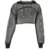 T-shirts Rockmore Sexy Black Mesh Fishnet Top Women's Tshirt Se genom Smock Long Sleeve Tshirts Croped Top Tee Shirt Streetwear 2021