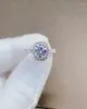 Cluster Rings Silver 925 Oringal Brilliant Cut Diamond Test Past 1Color Moissanite Cushion Shape Ring Arrival Gemstone JewelryCluster1653498