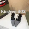 Designer sandaler slingback klackar pump klackar kvinnor klädskor aria sandal platt gummiläder höga klackar kristaller glittrande tryckskor sommar ankel rems toft