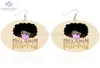 SOMESOOR Melanin Been Poppin boucles d'oreilles en bois africain Bubble Gum fille Afro conception de cheveux naturels balancent bijoux pour femmes cadeaux 6889673