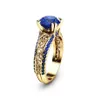 Blue Sapphire Flower Ring 14K Gold Finger Diamond Bizuteria Peridot Anillos De Gemstone Ruby 1carat Dainty Cirle Rings for Women9729177