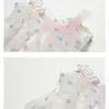 Robes de fille 2023 Été Princesse Robe florale pour enfants Enfants Belle maille sans manches A-ligne Habillée Nourrissons Casual Vêtements de plein air