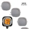 Plats de cuisson Pans Sile Air Fryers Four Plaque de cuisson Pizza Poulet frit Airfryer Panier Réutilisable Pan Liner Accessoires SS0129 Drop D Otbrc