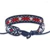 Urok bransoletki ręcznie splot pleciony bransoletka boho vintage geometryczny wzór bohemian retro sznur jogi etniczny tkany