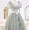 Sweetheart Ball Gown Short Sleeve Prom Dresses Tulle Court Train Formal Gown