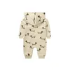 Kleinkind Baby Jungen Mädchen Kleidung Reißverschluss Mit Kapuze Overall Strampler Langarm Onesie Outfit Herbst Winter Warme Kleidung 231225