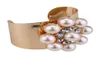 Wholefashion ins – bracelet de créateur de luxe, large et exagéré, avec perles de cristal et diamant, ouvert, pour femmes, 3326894