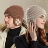 ベレット冬のビーニー帽子と男性と女性のためのイヤマフ濃厚なフリースの裏地柔らかいサーマルニットスキーカフキャップ