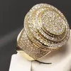 Bague en diamant plaqué or pour hommes, bagues d'affaires à la mode, bagues de fiançailles, bijoux à main, Whole2584, nouvelle collection