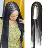 Viyskur 36'' Triangle Knotless Box Braided Wigs for Women Full Lace Front Wig with Baby Hair Cornrow Braids 231226