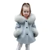 유아 소녀 겨울 방풍 코트 재킷 아이 따뜻한 양털 후드 외부웨어 231226